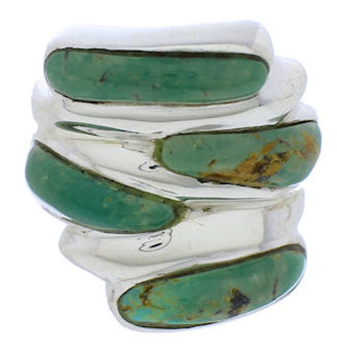 Sterling Silver Turquoise Inlay Ring Size 5-1/2 FX21978